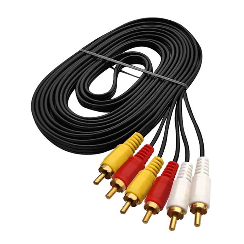 电视机红白黄连接线dvd线3头三色机顶盒音视频av线三对三莲花线