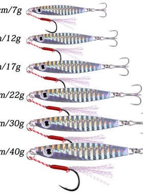 12pcs Fishing Metal Lures Jig 7g 12g 17g 22g 30g 40g Jigs Se