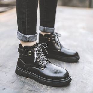 香港英伦风复古百搭短靴女2020年秋冬新款 学生平底马丁靴潮靴