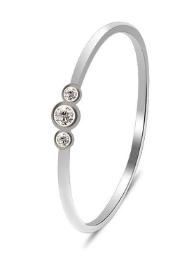 Wish temperament simple inlaid three diamond copper zircon