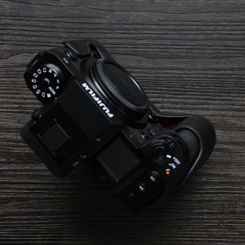 适用富士xh2相机套X-H2S保护套 皮革复古皮套X-H2半套真皮底座