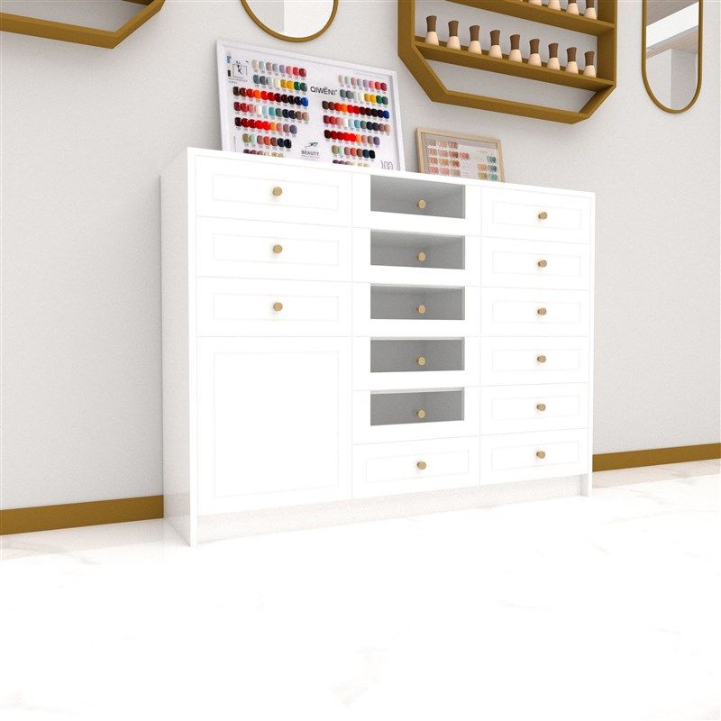 美甲店展示柜子货架化妆品欧式指甲油胶置物储藏柜产品落地收纳墙