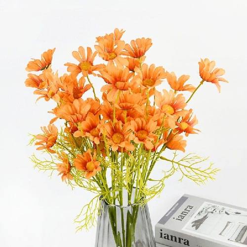 10 Heads White Yellow Daisy Artificial Flowers Bouquet For