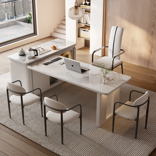 办公室岩板茶桌椅组合轻奢高级感茶台家用客厅一体全自动泡茶桌