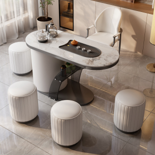 轻奢岩板阳台茶桌椅组合家用小户型休闲泡茶台现代简约办公喝茶桌