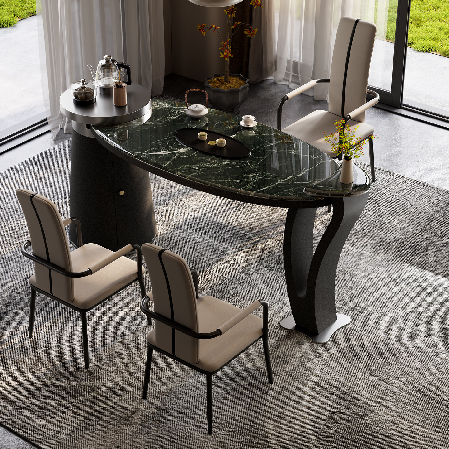 2026新款高端大理石茶桌椅组合烧水壶一体现代简约轻奢高级感茶台,住宅家具,家用茶台/茶桌,淘宝优惠券,粉丝福利购,淘宝优惠卷