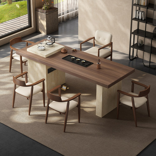 岩板阳台茶桌椅意式轻奢极简