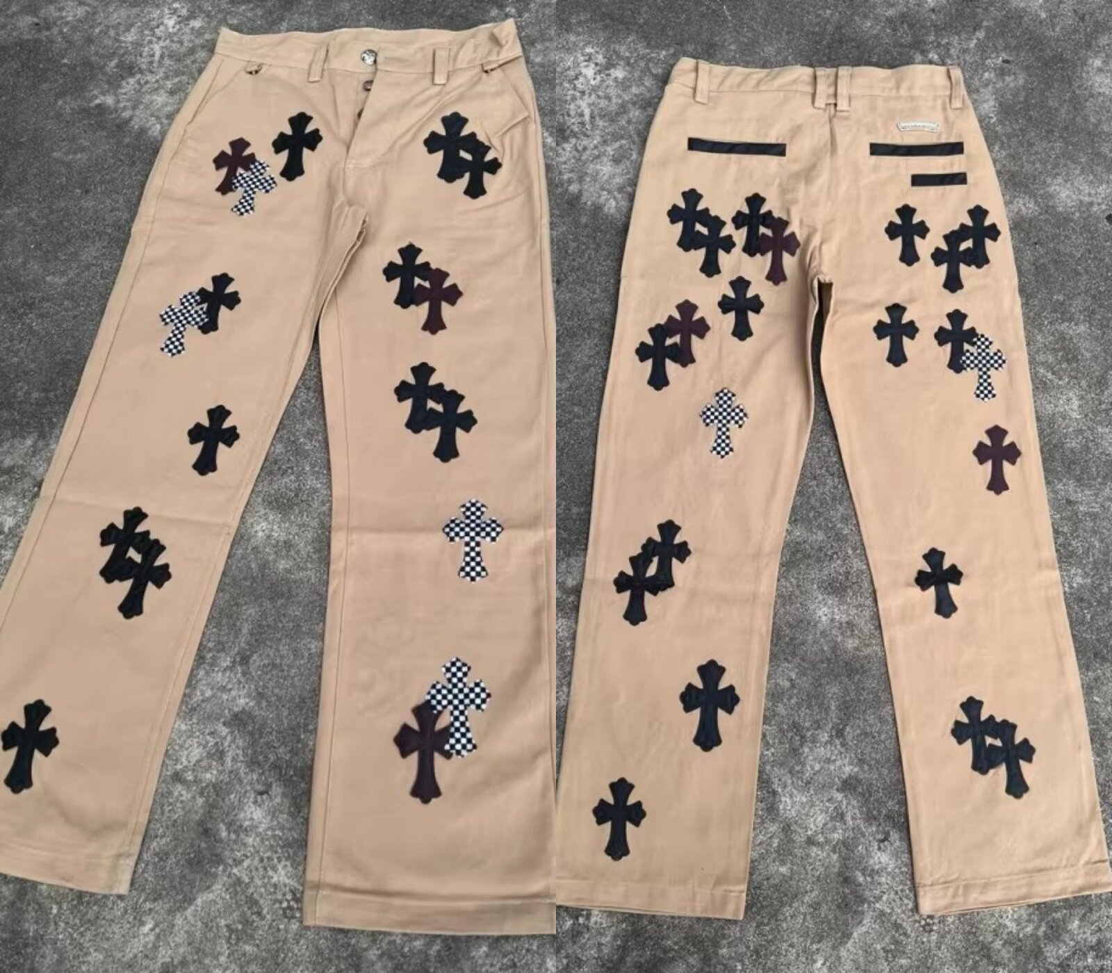 thumbnail for 2025 new jeans, cross high street, American style, old-fashioned trendy brand loose straight-leg wide-leg pants, unisex