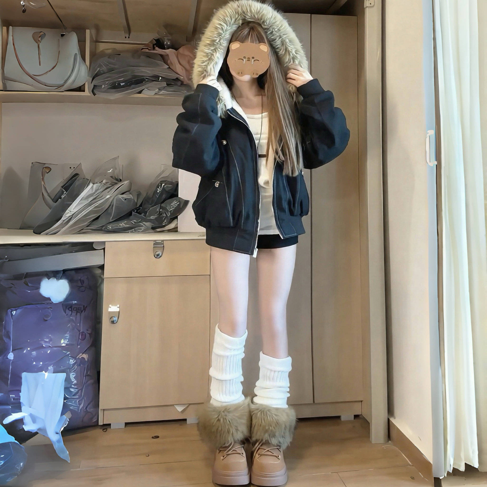 美式棉服女款2025新款冬