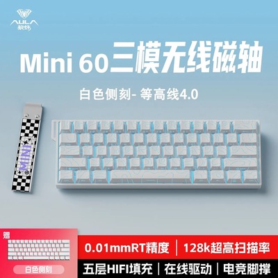 狼蛛MINI60HE磁轴无线键盘三模RT电竞游戏客制化有线驱动8K回报率