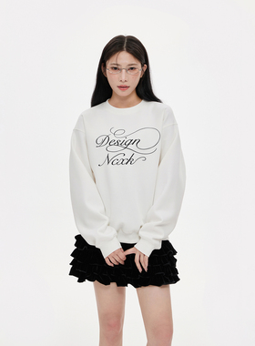 NCXK-设计感字母刺绣圆领卫衣秋季宽松百搭休闲长袖上衣WY255