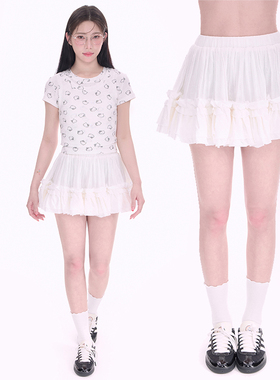 NCXK蛋糕慕斯少女蓬蓬裙重工南瓜裤裙短裙可爱俏皮百搭QZ028