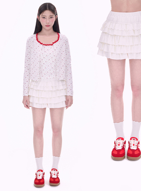 NCXK-蕾丝花边多层蛋糕裙蓬蓬裙短裙甜美百搭防走光裤裙QZ25003