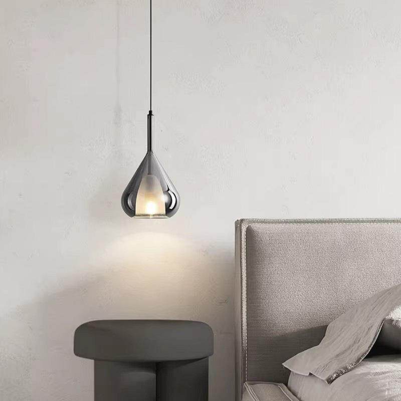 意式极简床头小吊灯现代简约全铜创意艺术玻璃卧室餐厅吧台吊灯