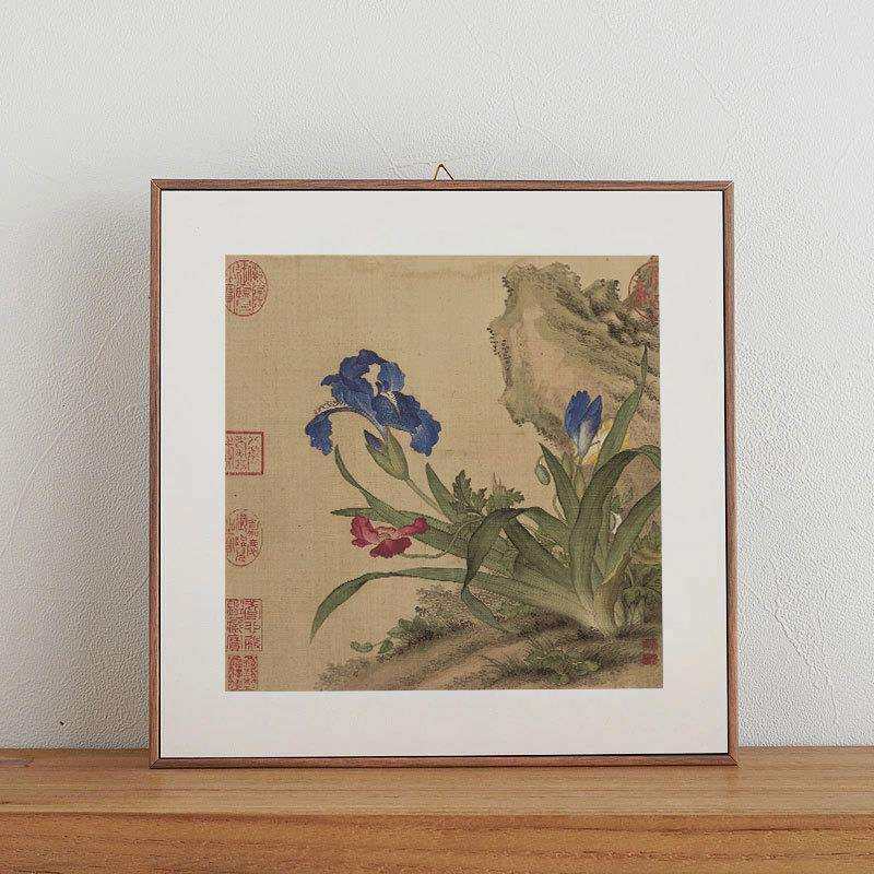 清 郎世宁 新中式花鸟装饰画花卉字画组合办公室餐厅书法酒店版画