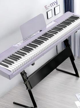 XSY88键电子琴成人儿童入门初学便携式电钢琴粉色紫色幼师专业用