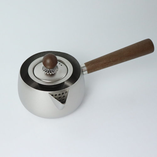纯钛木柄侧把煮茶壶围炉煮茶