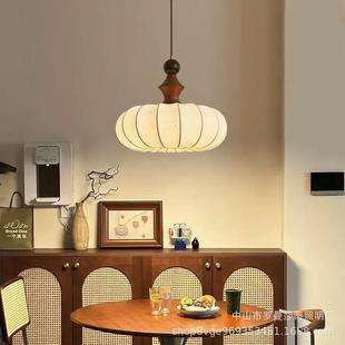 复古中古卧室吊灯原木风餐厅灯高级感房间实木侘寂风禅意书房灯具