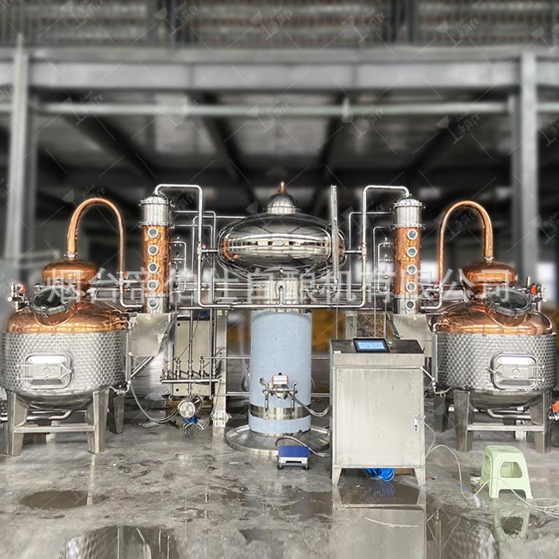 全自动紫铜壶塔结合蒸馏器威士忌白兰地2吨大型酿酒设备帝伯仕
