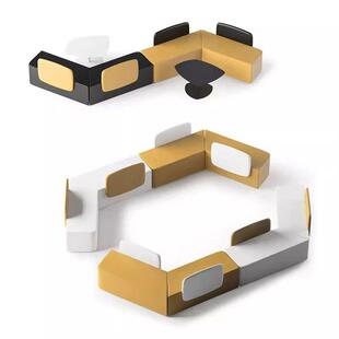 办公室银行大厅沙发机构接待休息区简约创意公司会客休闲转角沙发