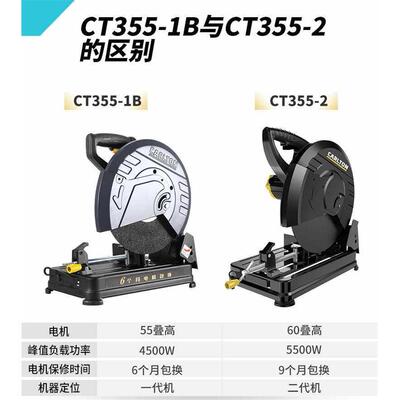 卡顿切割机CT355-1B -2 7355新款钢材机大功率工业级原装配件现货
