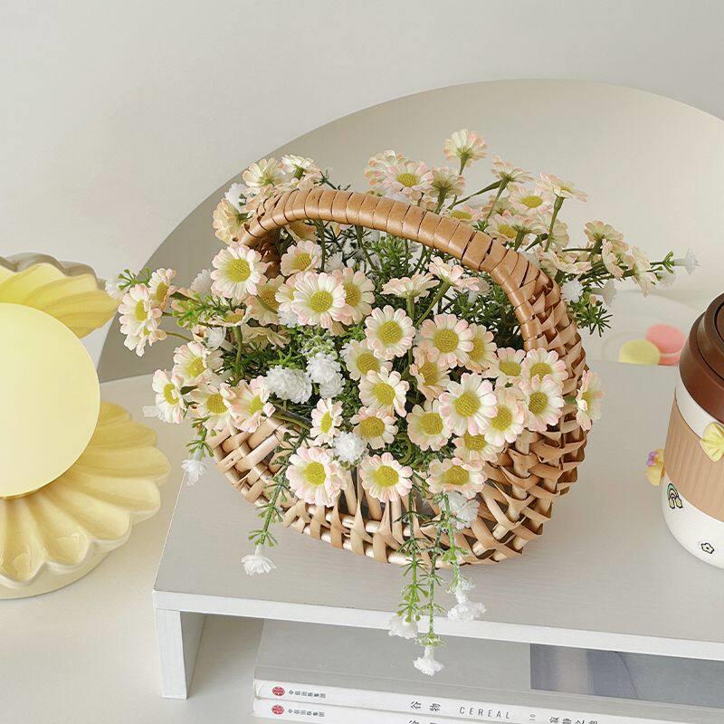 小雏菊插花花篮彷生花束客厅摆设花干燥花玫瑰向日葵假花彷真花摆