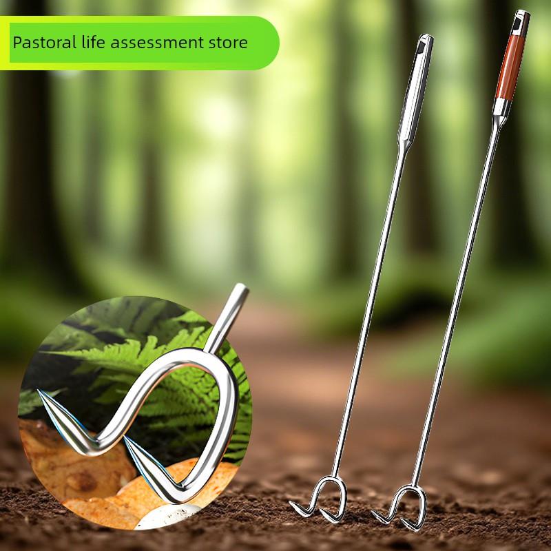 捡菌子神器可伸缩二齿小耙子采蘑菇拾野生鸡枞挖云南蘑菇勾子农具