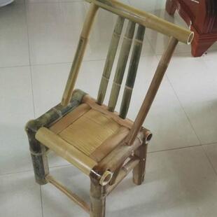 竹椅子靠背椅家用藤椅单人编织竹制藤编小椅阳台休闲椅老式竹凳子