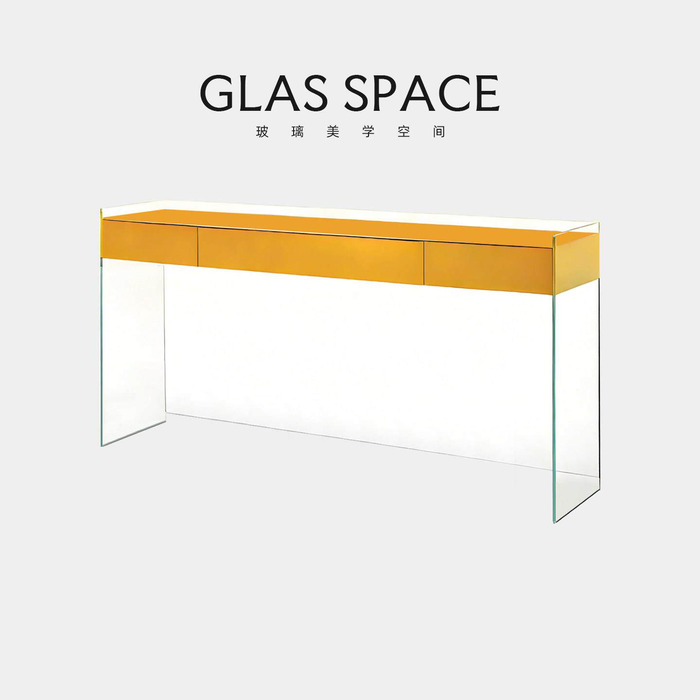 GLAS入户玻璃玄关柜现代简约梳妆台书桌客厅卧室靠墙抽屉储物柜