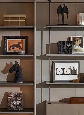 样板间书房书架装饰摆件搭配组合办公区陈列柜软装书柜电视柜饰品