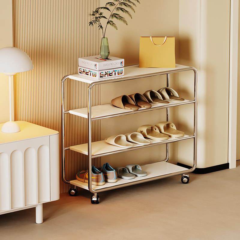 YUJIA/中古鞋架子简易家用入门不锈钢现代多层收纳省空间防尘鞋柜