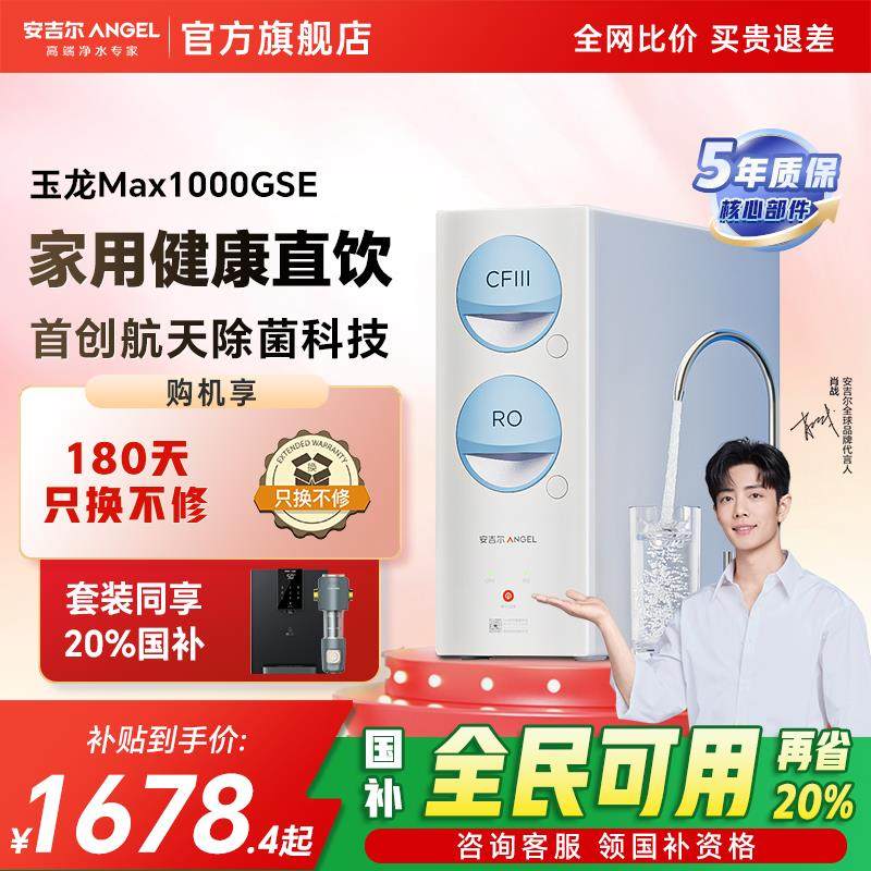 政府补贴安吉尔家用净水器直饮机厨房自来水过滤器玉龙Max1000GSE