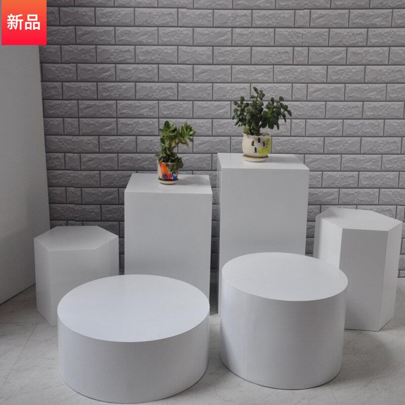 暴力熊摆件底座增高展示台圆形长方形落地摆件展台底座服装店地台图片