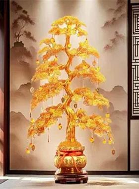 纯手工发财树摇钱树铝线编织摆件工艺品招财客厅装乔迁开业礼