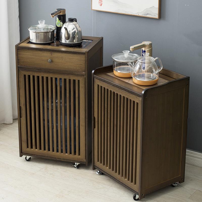 移动茶台茶桌边柜沙发边几小茶几茶吧桌子实木烧水架泡茶水柜架子