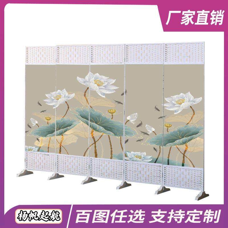 白框屏风隔断折叠客厅卧室遮挡简约现代移动养生饭店隔断墙餐饮