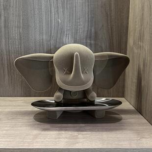 轻奢小飞象托 托盘摆件客厅入户进门鞋柜玄关钥匙收纳高档大象装