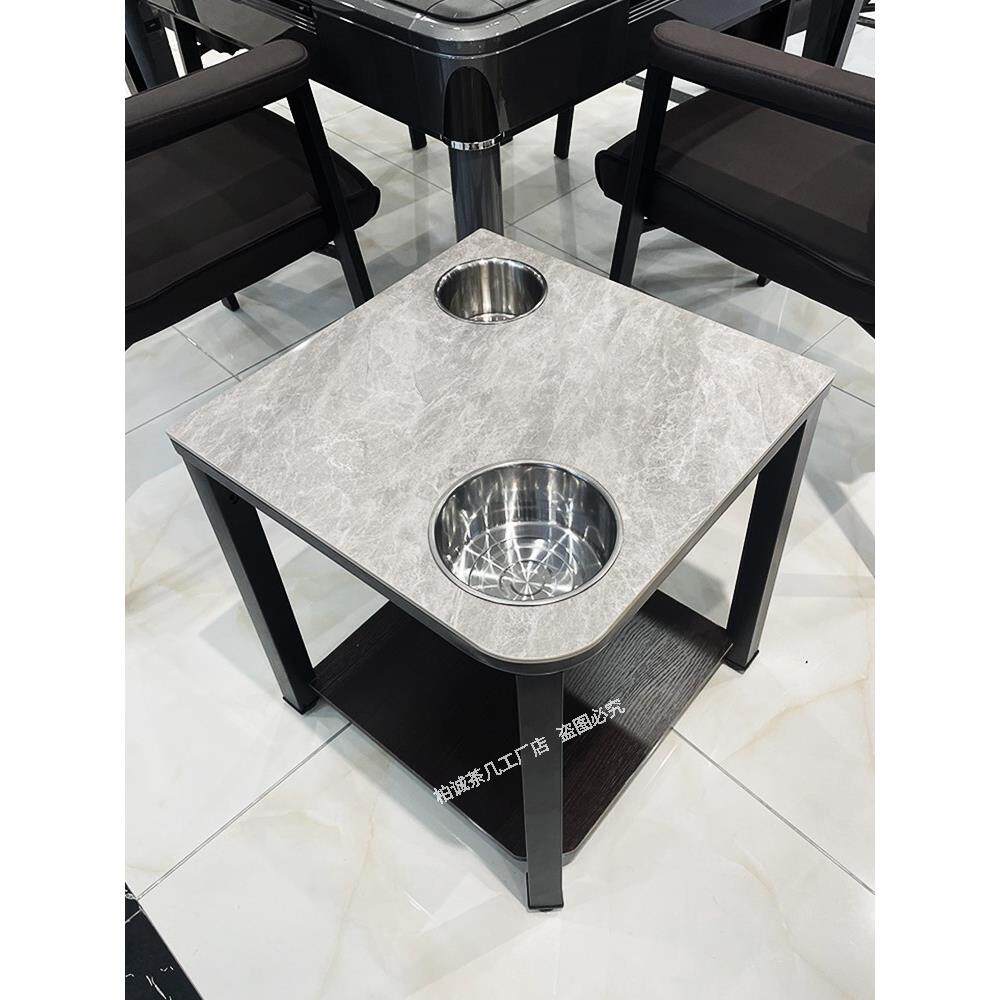 麻将桌茶几茶水架桌旁小边几高档岩板茶馆包间茶台茶几棋牌室茶楼