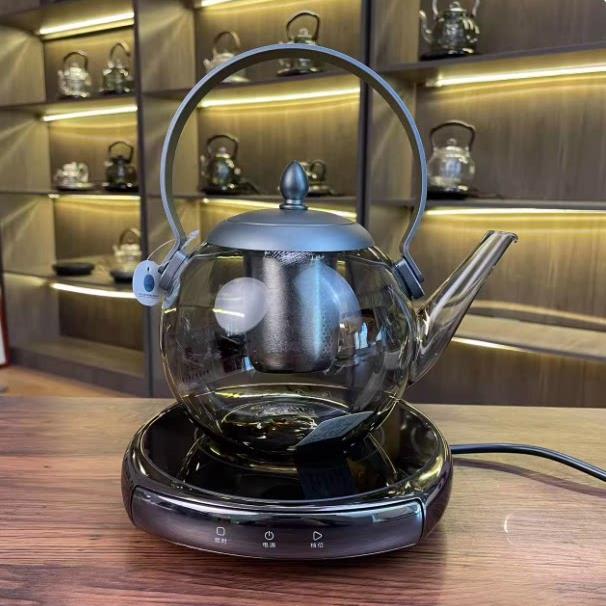 高端玻璃壶钛内胆玻璃壶煮茶壶提梁壶加厚玻璃煮茶壶黑晶炉烧水壶