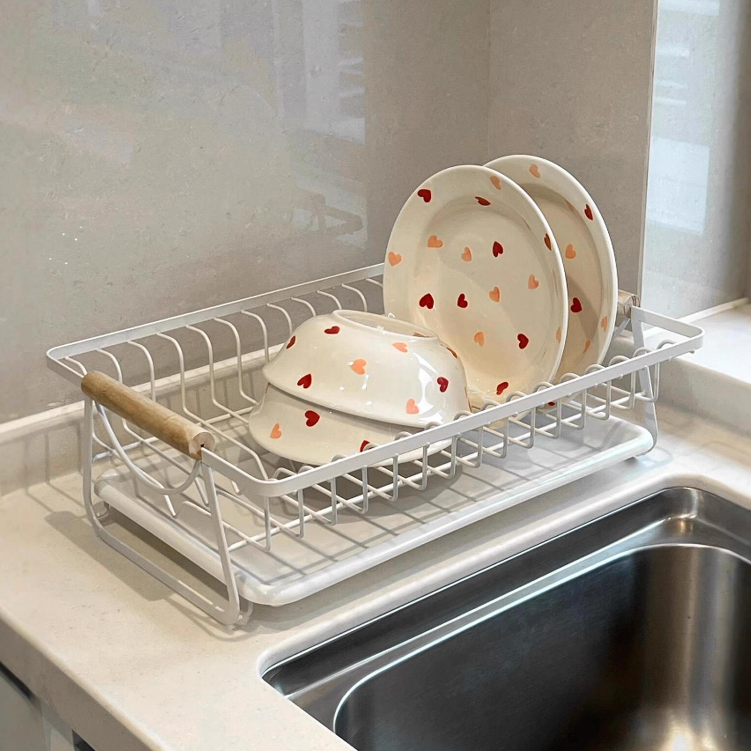 厨房碗碟沥水架双层碗碟收纳架厨房台面碗架家用2025新款晾碗架