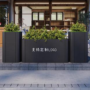 不锈钢花箱定制成品花坛商业街售楼部广场组合花槽铁艺庭院种植箱