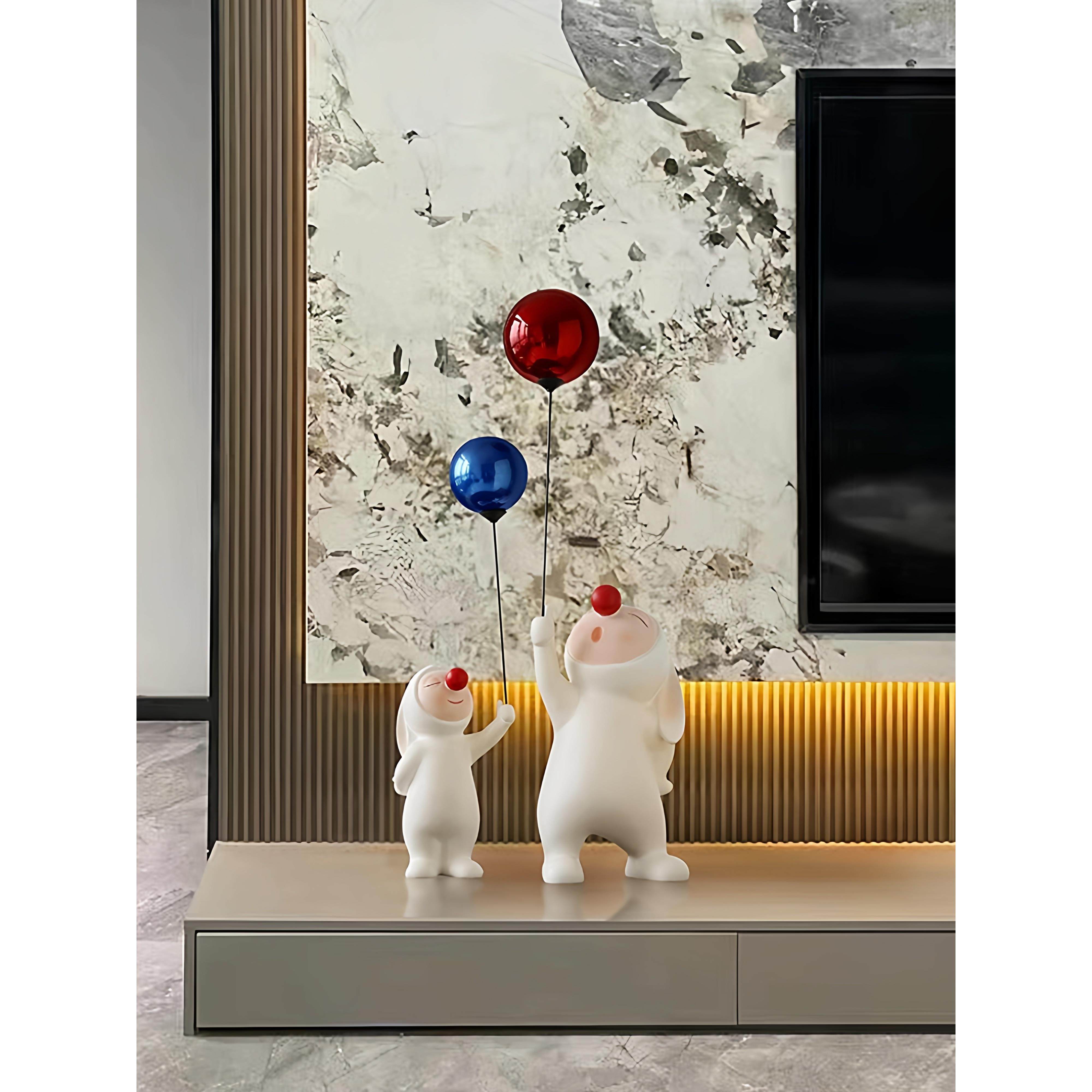 轻奢高档网红气球兔子电视柜两边桌面装饰品摆件客厅落地家居玄关