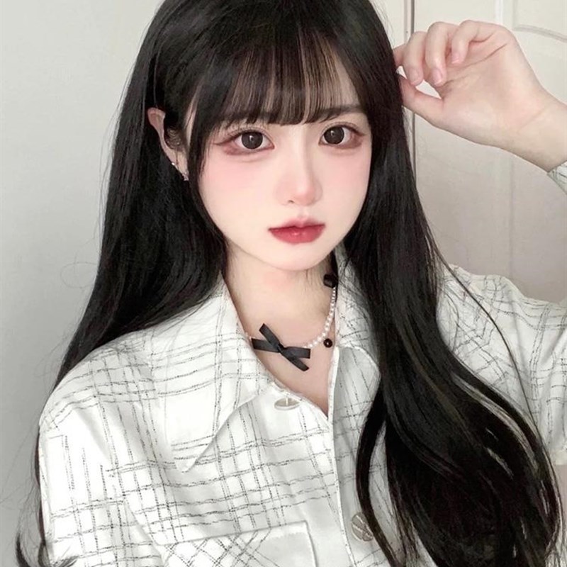 假发女长发漫画刘海日系显白自然蓬松修脸微卷内扣长卷发全头套式