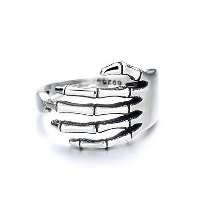 极速Retro Punk Opening Skull Finger Rings Steampunk Hip Hop