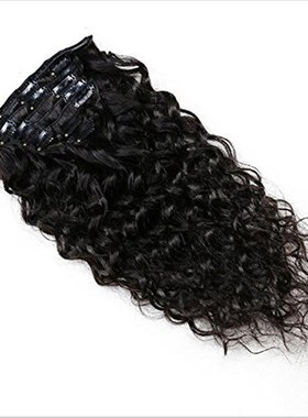 10inch Water Wave Clip in Human Hair Extensions for Black Wo