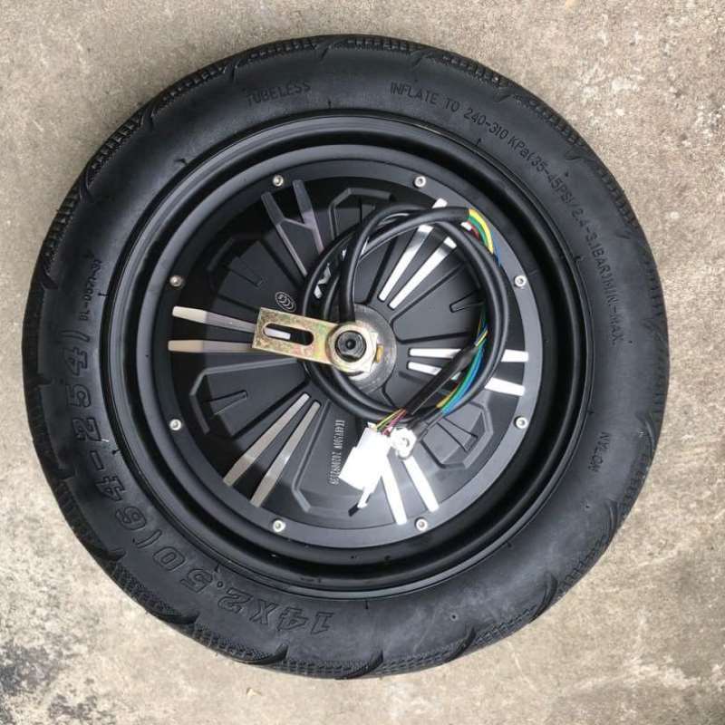 14寸新国标车电机左边鼓刹碟刹涨刹开档16厘米48V-60V500W-1500W