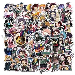 50/100Pcs Anime Sticker Demon Slayer Sticker Waterproof PVC
