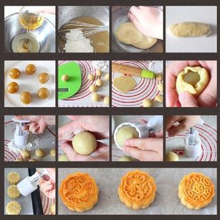 Plastic Shape Mooncake Flower Mold Moulds 50g