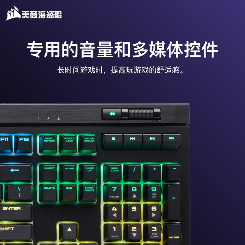 新品新美商海盗船惩戒者RGBM键盘