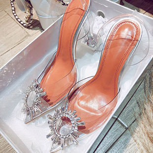 Luxury Sandals Women Pumps Transparent PVC High Heels Shoes